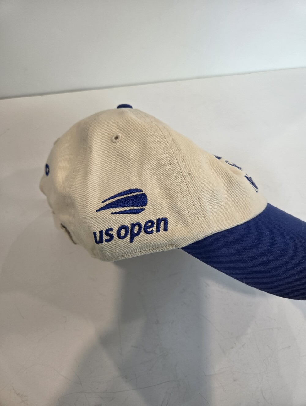 Game. Set. Match. TENNIS Us Open Beige and Blue Baseball Cap New - Picture 2 of 3